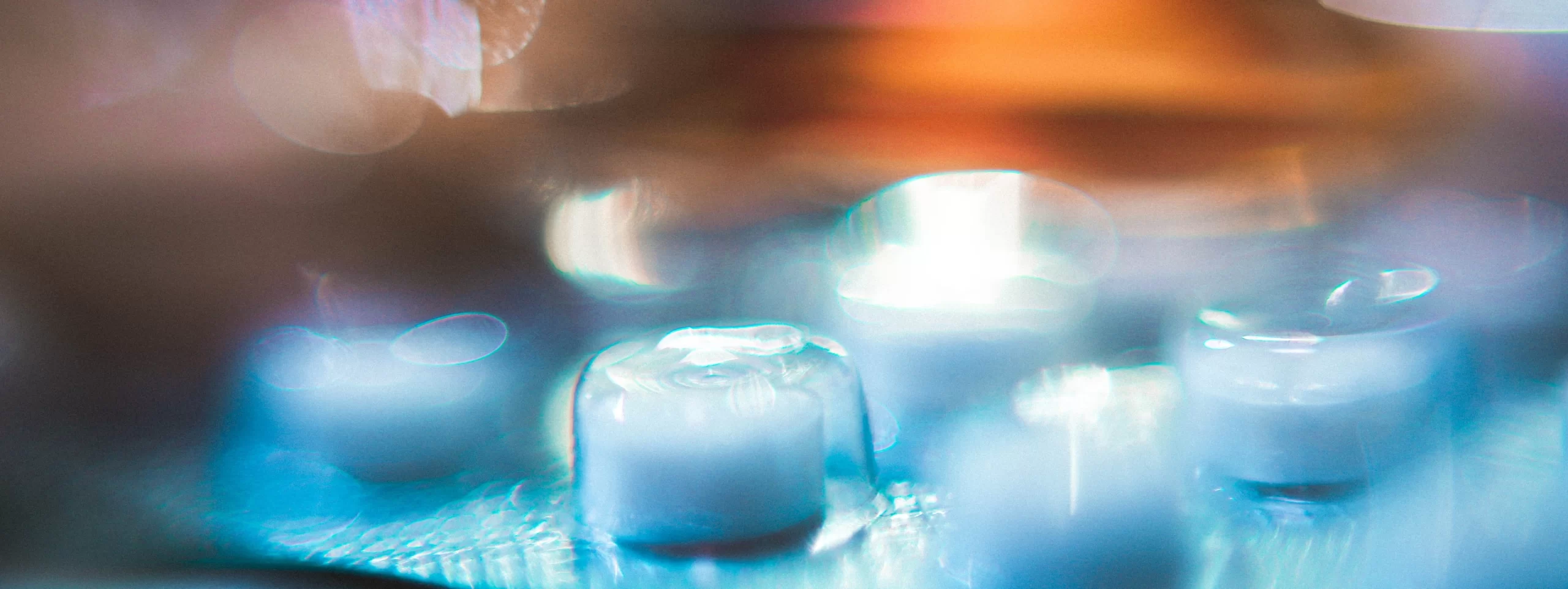 A table displaying a group of candles.